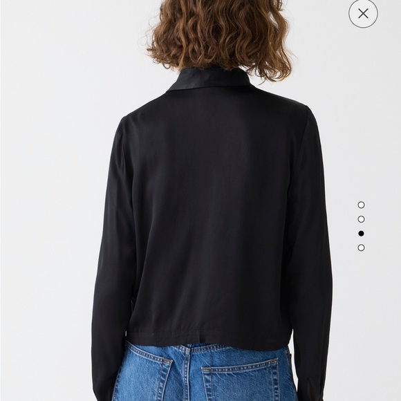 NWT J. Crew Lady shirt-jacket in luster crepe in Ivory - Picture 4 of 8